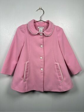 Rachel Zoe Girls Pink Peter Pan Collar Coat Size 5 Dress Princess Swing Jacket